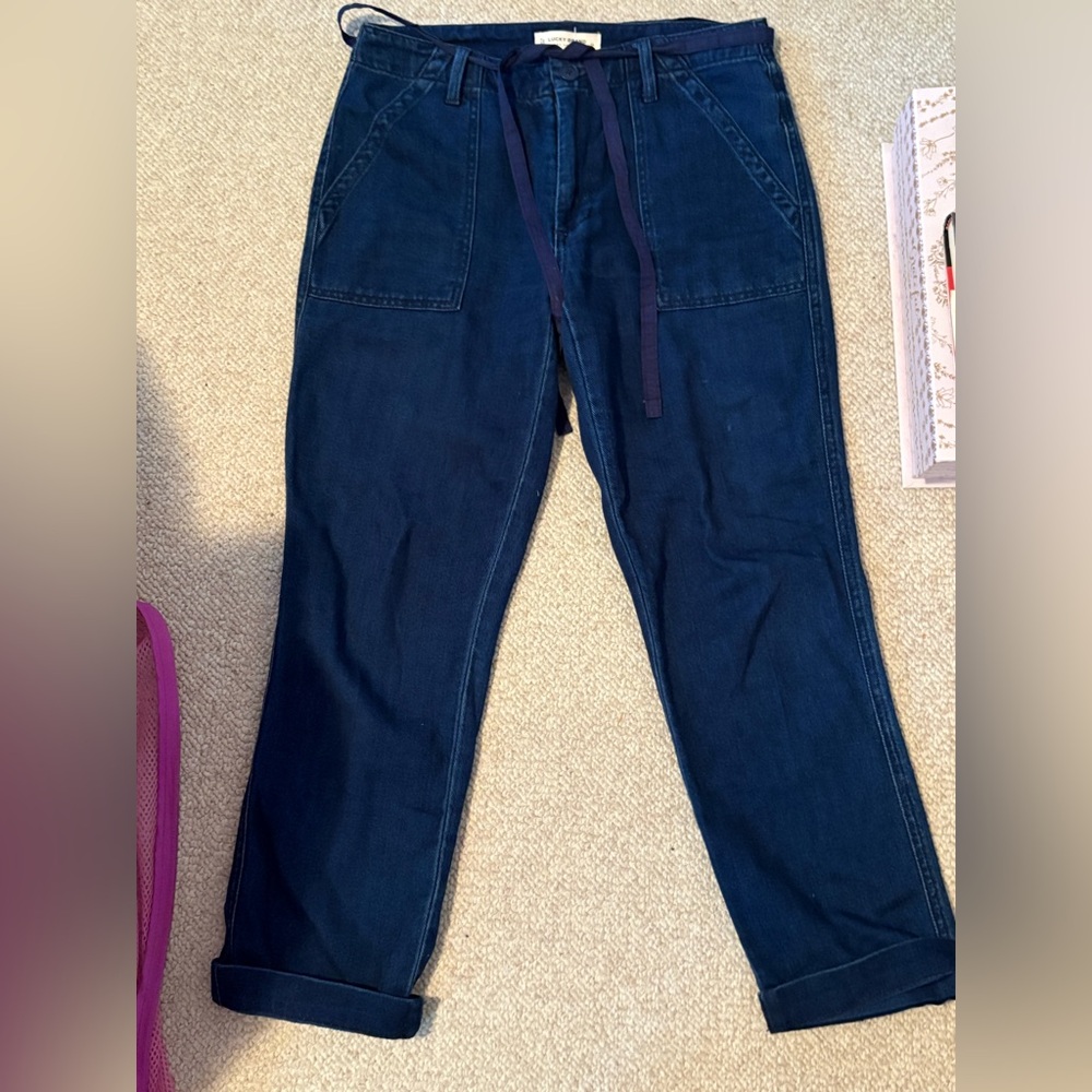 Lucky Brand Dark Blue Casual Pants with Belt